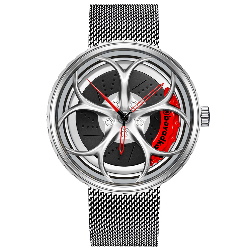 Car Wheel Watch-Waterproof Stainless Steel Japanese Quartz Wrist Watch Sports Men’s Watches