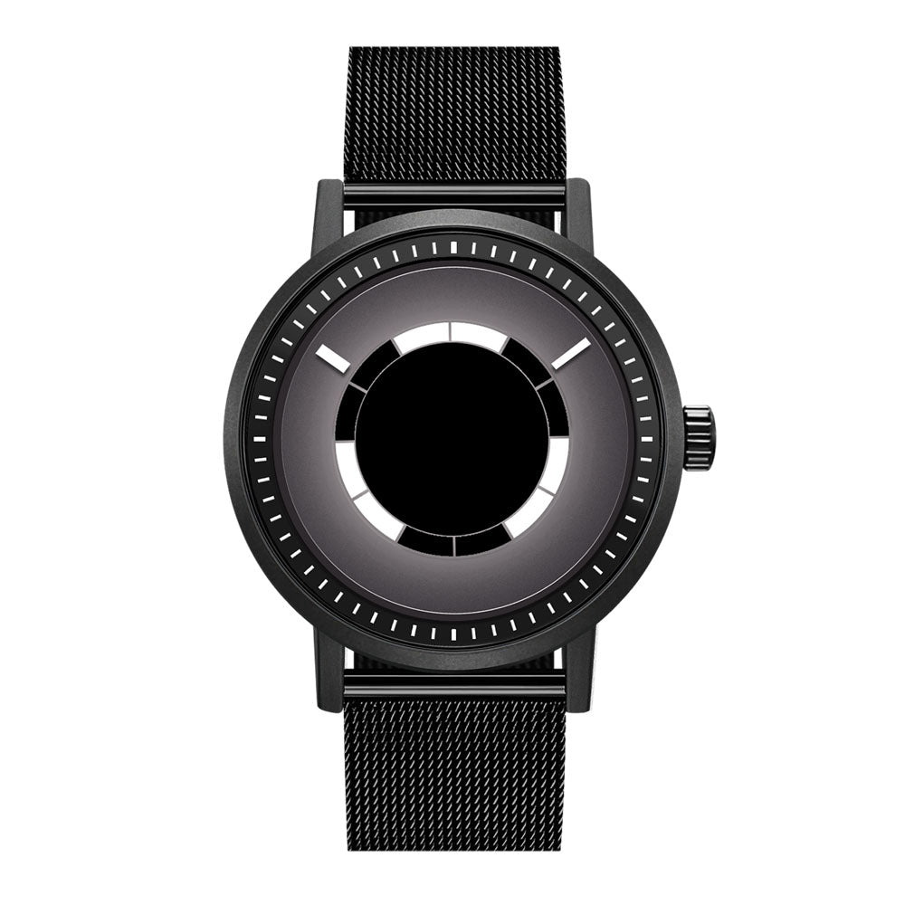 Mens Watches New Pointerless Creative Quartz Watch Men Casual Slim Mesh Steel Waterproof Sport Watch